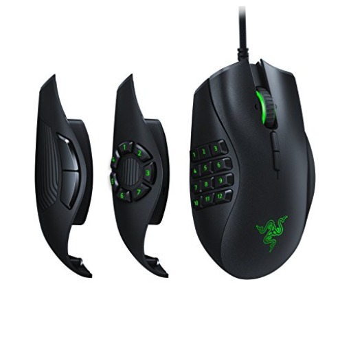 Razer Naga Trinity - Chroma Gaming Mouse Interchangeable Side Plates - Up to 19 Programmable buttons (Renewed) - Naga Trinity