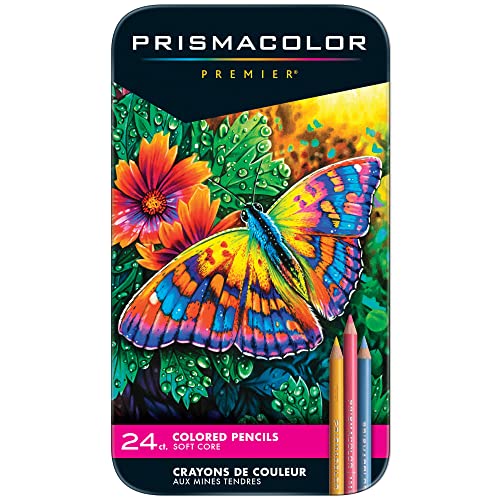 Prismacolor 3597T Premier Colored Pencils, Soft Core, 24-Count - 24 Count (Pack of 1)