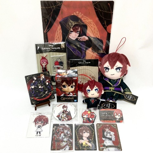 Twisted Wonderland Riddle Plush Toy Qposket Figure Badge Card Heartslabyul Set