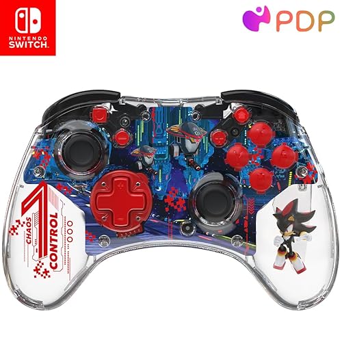 PDP REALMz™ Wireless Nintendo Switch Pro Controller, Rechargeable LED, Licensed for Nintendo Switch|Lite|OLED: Sonic Shadow Space Colony ARK (with Full Motion Controls) - Nintendo Switch - Full Motion Wireless - Shadow ARK Chaos