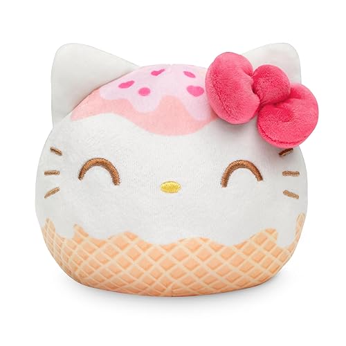 TeeTurtle Hello Kitty Reversible 4" Plushie - Hello Kitty Ice Cream - Sanrio Officially Licensed Soft Stuffed Animal - Hello Kitty