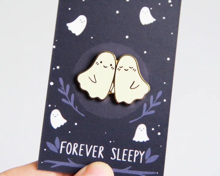 Glow in the Dark Ghosts Enamel Pin