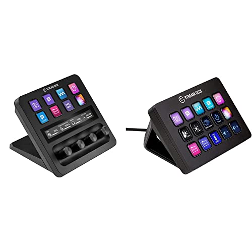 Elgato Stream Deck +, Audio Mixer, Production Console and Studio Controller & Stream Deck MK.2 € Studio Controller, 15 Macro Keys, Trigger Actions in apps and Software Like OBS, Twitch - Stream Deck + Controller
