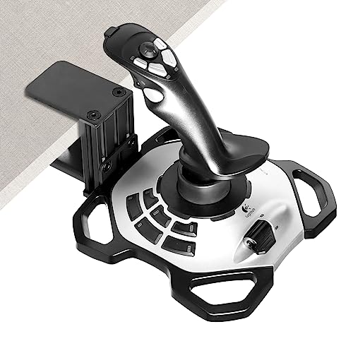 Hikig Steel Clamp-on Joystick Mount Designed ONLY for Logitech G Extreme 3D PRO Joystick for Windows, Adjustable Durable Steel Desk Mount Holder for Flight Joystick (Flight Joystick Not Included)
