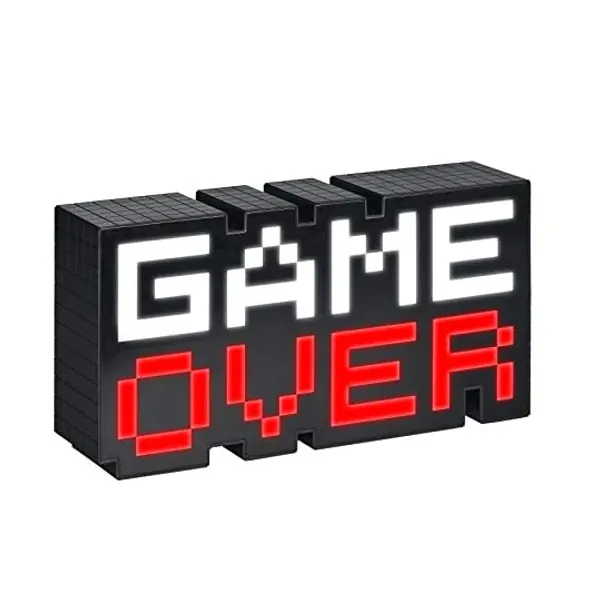 Paladone PP5016TX Lámpara de decoración coleccionable de 8 bits, color cambiante de sonido, color blanco y negro, 7 x 3 x 16 cm