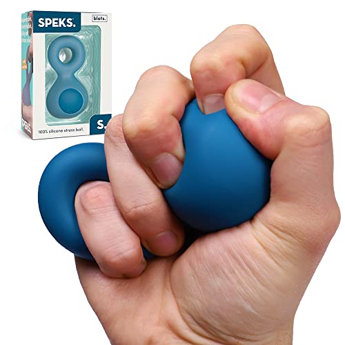Speks Blots Silicone Stress Ball - Silky Soft, Ergonomic 100% Silicone Desk Toy, Navy Slammer - Navy Slammer