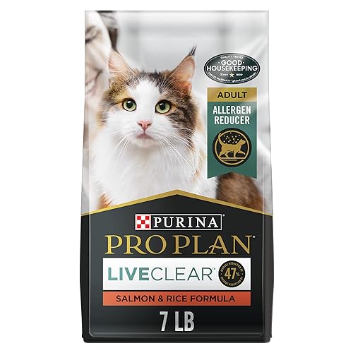 Purina Pro Plan Allergen Reducing, High Protein Cat Food, LIVECLEAR Salmon and Rice Formula - 7 lb. Bag - Salmon & Rice - 7 Pound (Pack of 1)