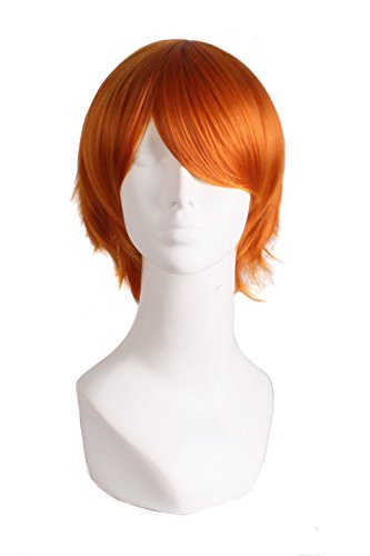 MapofBeauty 12"/30cm Role Play Cosplay Wig Costume (Golden Orange) - Golden Orange