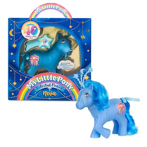 My Little Pony Classics - Celestial Ponies - Nova - Retro 4" Collectible Play Figure, Great for Kids, Toddlers, Adults, Girls and Boys Ages 3+ - Nova