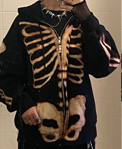 Bleach Skeleton Zip Up Hoodie Jacket