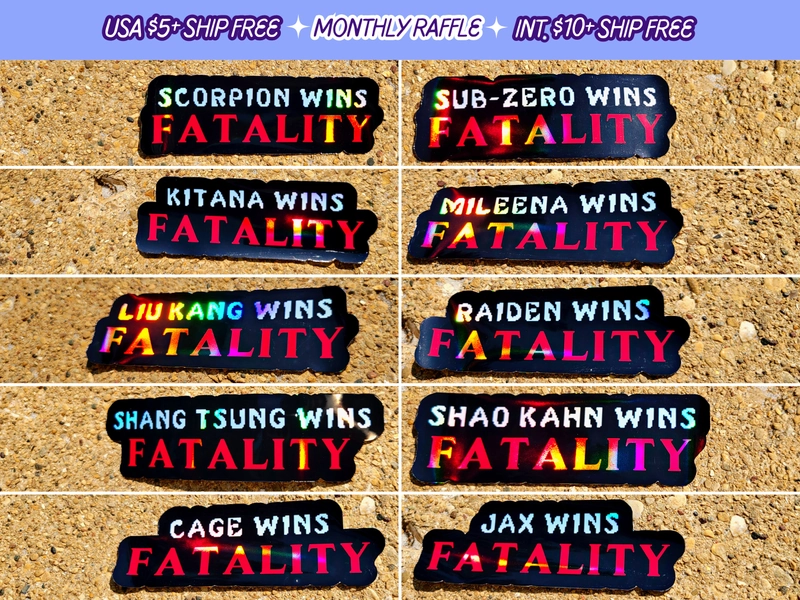 OLD Mortal Kombat Fatality Message do not purchase please Inspired Handmade Vinyl Stickers see new listing