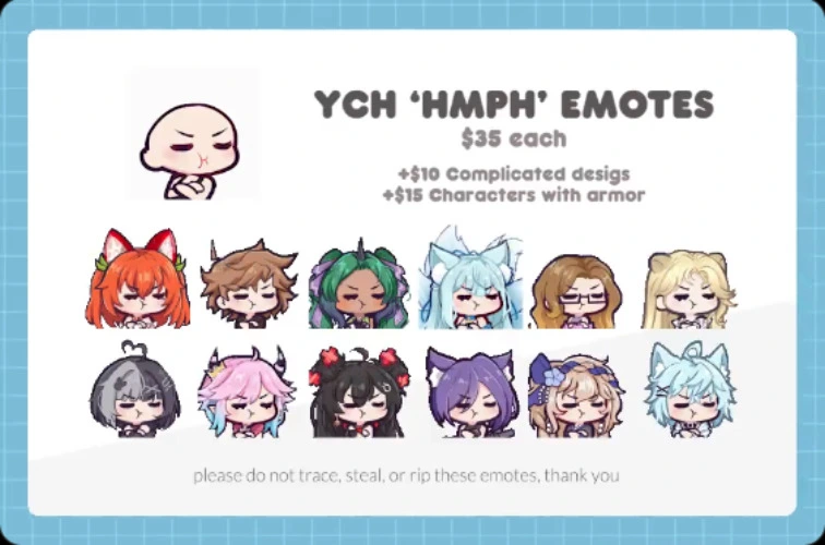 ⭐️ Animated YCH Hmph Emote Commissions ⭐️🏷️ by NotChaott (@ NotChaott)