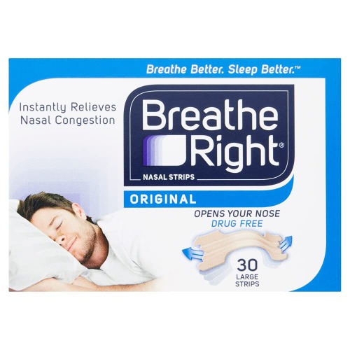 Breathe Right Nasal Strips Original Large 30s | Instantly Relieves Nasal Congestion | Helps Reduce snoring | Clinically Proven | Drug-free