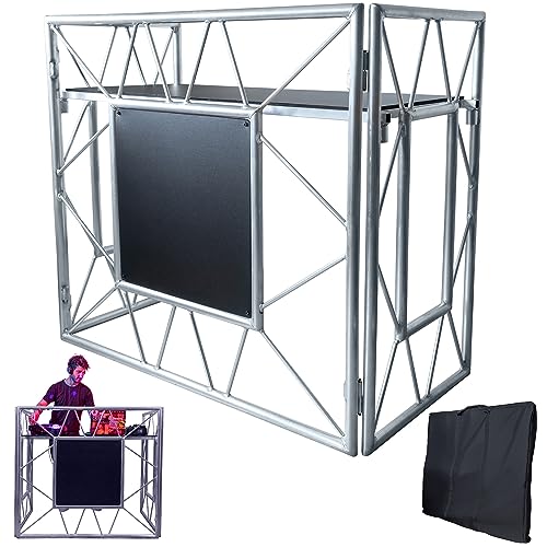 DJ Booth Stand | DJ Booth Table For Your Party | Portable DJ Booth | Foldable DJ Stand | Optimal Tablespace For All Your DJ Equipment | DJ Stand With Black Table