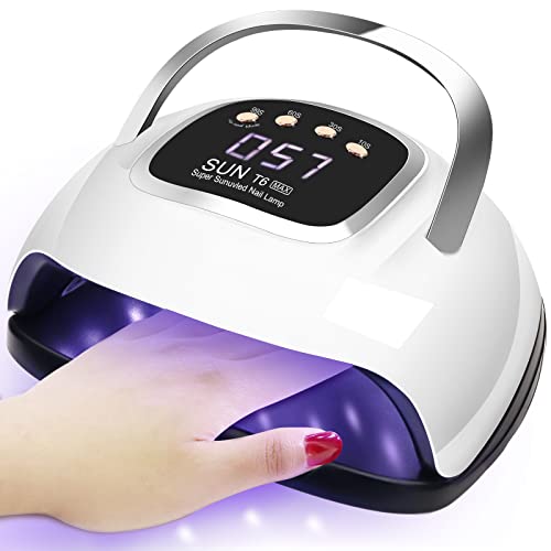 LKE UV Nail Lamp, Nail Dryer 220W Light for Nails with 4 Timers LED Lamp Gel Polish Kit Professional Art Tools Automatic Sensor - Black