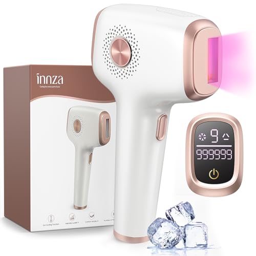 INNZA Laser Hair Removal with Ice Cooling Care Function for Women Permanent,999,999 Flashes Painless IPL Hair Remover, Hair Removal Device for Armpits Legs Arms Bikini Line (1-White) - 1-white