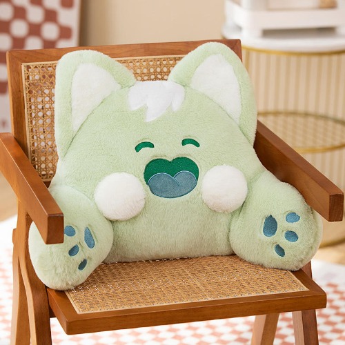 Cartoon Cat Plush: Adorable Decorative Home Pillow - green / 40*60cm