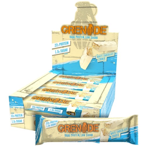 Grenade High Protein and Low Carb Bar - White Chocolate Cookie, 12 x 60g