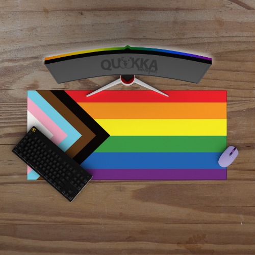 Progress Pride Flag Design Mousepad Deskmat - 100x50cm / 4mm / No Stitching