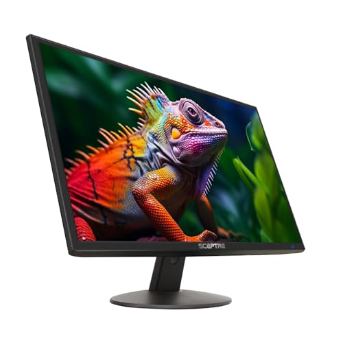 Sceptre 24-inch Professional Thin 1080p LED Monitor 99% sRGB 2x HDMI VGA Build-in Speakers, Machine Black (E248W-19203R Series) - 24" 75Hz