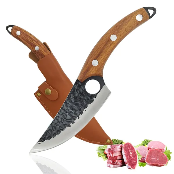 Butcher Knife,Steak Boning knifes for meat with Sheath and Fillet Meat Cleaver Knives turkey carving knife Chef Knife Brisket Knife for Home, Camping, BBQ, butchering knives for Man