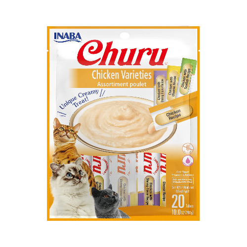 Inaba Churu Puree Chicken Varieties Cat Treat, 14 g (Pack of 20)