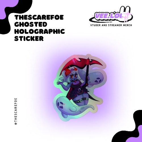 TheScareFoe Ghosted Holographic Sticker - 4″×4″