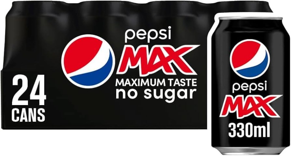 Pepsi.Max 24-Pack | Zero Sugar Cola with Maximum Flavor| Sugar-Free Carbonated Soft Drink | Refreshing Pepsi Taste