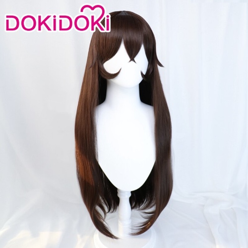 【Ready For Ship】DokiDoki Game Genshin Impact Cosplay  Amber Wig Long  Straight Brown | One Size-Ready For Ship