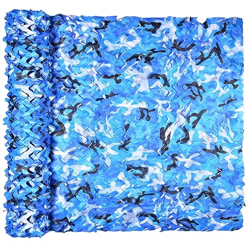 Yeacool Camo Netting Camouflage Netting Camo Blind Army Net Sunshade Mesh for Hunting Military Decorations Party Shooting - Ocean Camo - 6.5ftx5ft(2m*1.5m)