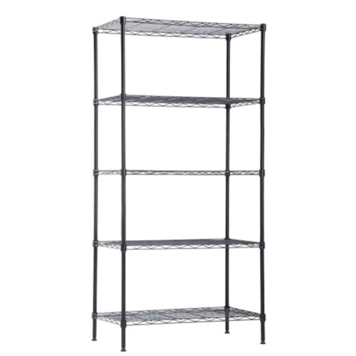 Wire Shelving Unit Metal Shelf Organizer Heavy Duty Wire Rack Storage Unit Rack Utility for Bathroom Office Kitchen (Black, 14" D x 24" W x 60" H) - 14"D x 24"W x 60"H - Black