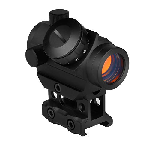 Beileshi Red Dot Sight, 4 MOA Compact Red Dot Gun Sight Rifle Scope with 1 inch Riser Mount - Black