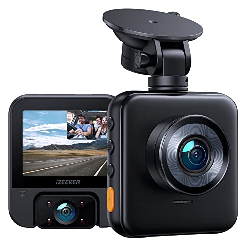 iZEEKER 2K Dash Cam Front and Inside, 1080P Dual Dash Camera for Cars with Starvis Sensor, Infrared Night Vision for Taxi Driver, Accident Record, Loop Recording, Parking Mode