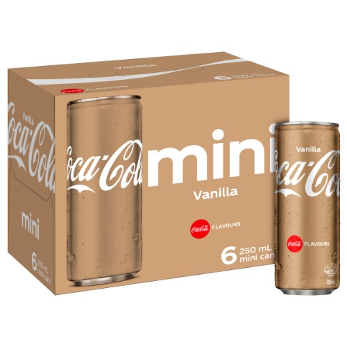 Coca-Cola Vanilla Soft Drink Mini Can Multipack 6 x 250 ml