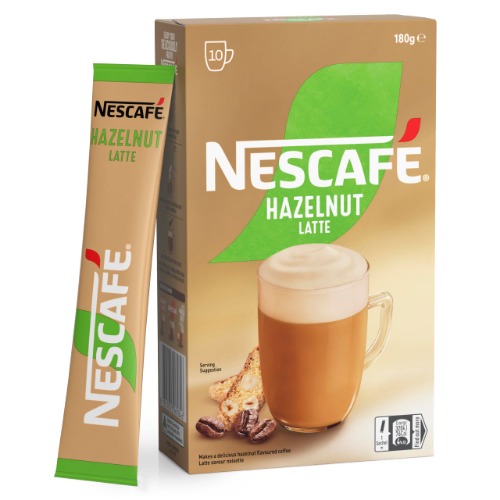NESCAFÉ Hazelnut Latte Coffee Sachets 40 Pack, 4 x 10 count - 40 count (Pack of 1)