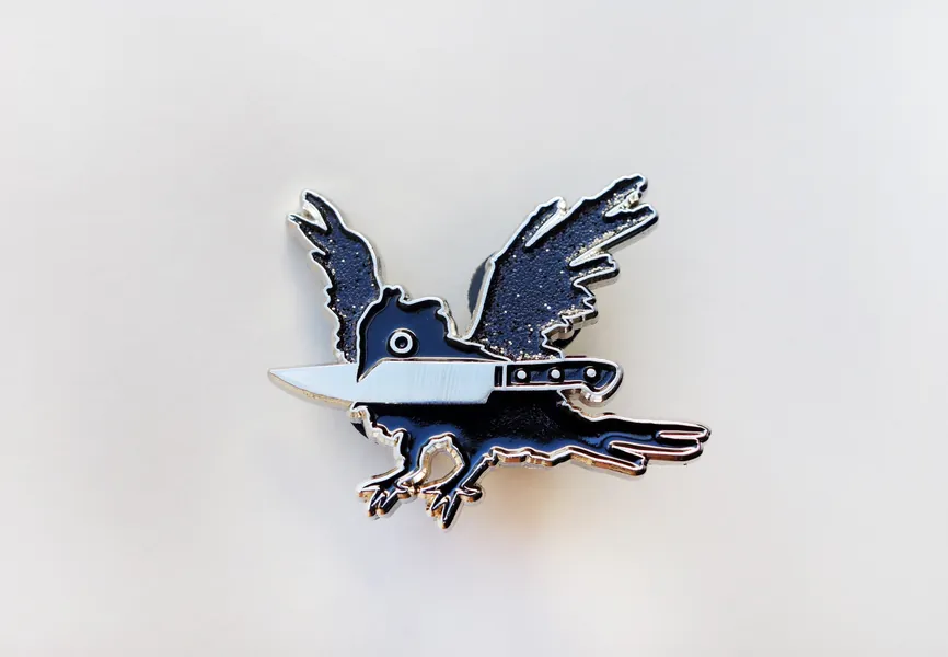Stabby Crow Enamel Pin