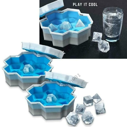 7 Shape Dice Silicone Ice Tray Mold Game Dice Mini Ice Cube Trays with Lids Mold