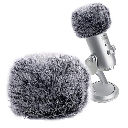 SUNMON Microphone Furry Windscreen Muff, Perfect Mic Pop Filter Mask Shield for Blue Yeti, Yeti Pro Microphones - Blue Yeti Furry Foam