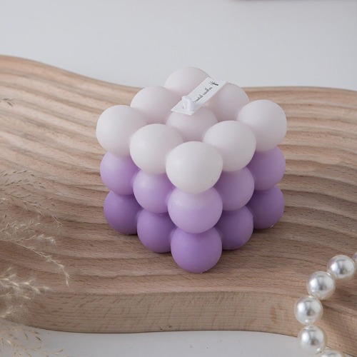 Soy Gradient Bubble Cube Candle - Purple