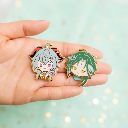 Genshin Impact Ganyu & Xiao Hard Enamel Pin - Set of Both / [A Grade] / Locking Clasps