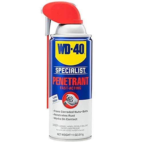 WD-40 Specialist Penetrant with Smart Straw, Penetrant for Metal, Rubber and Plastic Threads, Locks and Nuts, Industrial Strength Fast-Acting Formula, 11 Oz. - 10.54 Fl.oz (Pack of 1)
