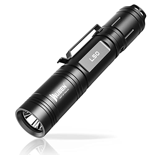 WUBEN L50 Rechargeable Flashlight, 1200 High Lumens Tactical Super Bright LED Flashlight, 5 Modes & IP68 Waterproof Pocket EDC Flash Light for Emergency, Rescue, Inspection, Repair - Black