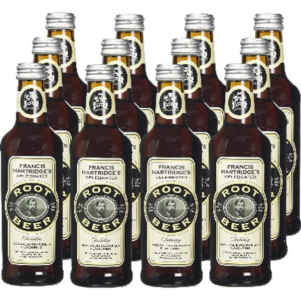 Hartridges Traditional Root Beer Pack Of 12x 330ml Bottles. Celebrated Taste, Sparkling Drink With Natural Extracts And No Artificial Colours. Suitable For Vegans