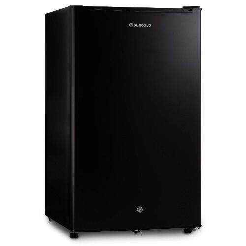 Subcold Eco100 LED Under-Counter Black Fridge | Freestanding Refrigerator | Solid Door with Chiller Box | LED Light + Lock & Key | Energy Efficient (100L, Black) - 50L Black