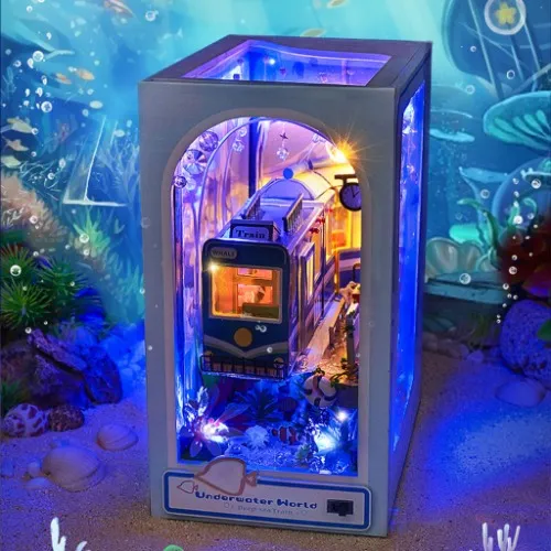 CUTEBEE Underwater World DIY Book Nook Kit with LED Light