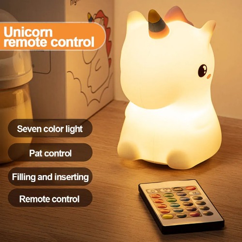 Unicorn Cute Kawaii LED Night Light Lamp Bedroom Decor - 7 Colors with Remote