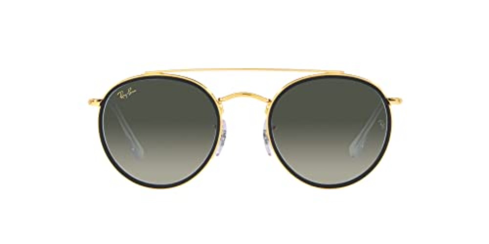 Ray-Ban Women's Rb3647n Double Bridge Round Sunglasses - Legend Gold/Grey Gradient - 51 Millimeters