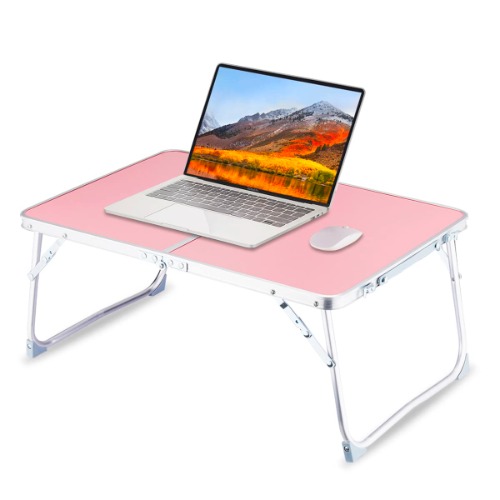 Foldable Laptop Table for Bed, SUVANE Lap Desk Bed Desk, Breakfast Serving Bed Tray, Portable Mini Picnic Table Storage Space Laptop Desk Reading Holder(Pink) - Gray