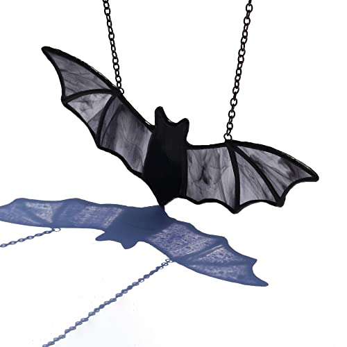 HAOSUM Bat Stained Glass Window Hanging Suncatcher for Window,Halloween Bat Decoration 7.1×3.0 inch… - Bat a
