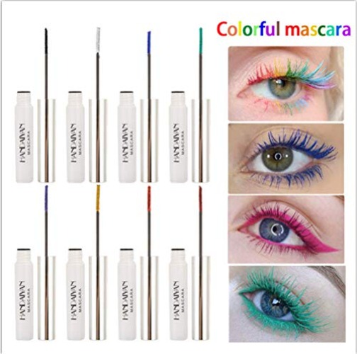 BONNIE CHOICE 9 Colors Waterproof Colored Mascara for Eyelashes,Blue Black White Red Purple Mascara Colorful Charming Long Lasting Mascara for Women Eye Makeup - 9 Colors